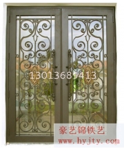 Wrought iron entrance doors